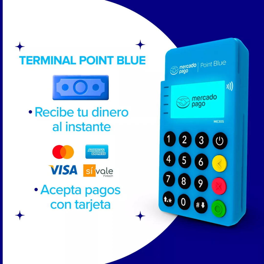 Point Blue: Terminal de Cobro Portátil y Autónoma con Bluetooth y Tarjeta MasterCard